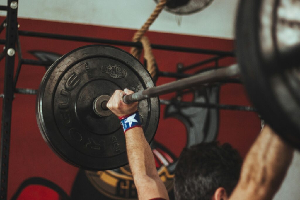 Male training for strength 